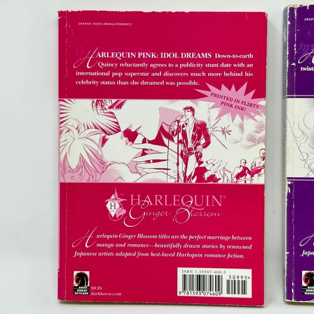 Set of 2 Harlequin Pink Idol Dreams & Violet Response Manga Josei Romance Comic